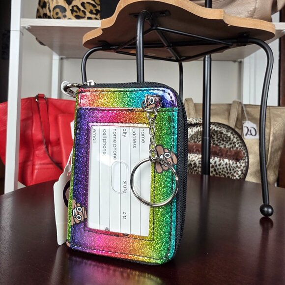 Poop Emoji Rainbow Glitter Zipper Pouch/Wallet - Picture 4 of 11